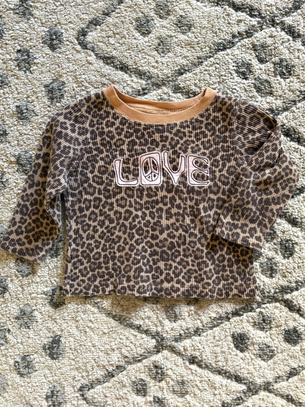 Koala Kids older cheetah love waffle long sleeve